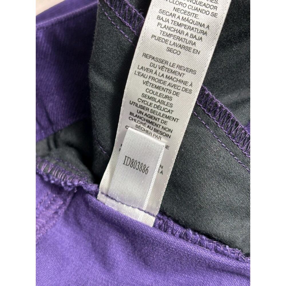 Chico's Straight Corduroy Pants Womens 2.5 Short US 14 Purple Mid Rise Stretch - Picture 7 of 10